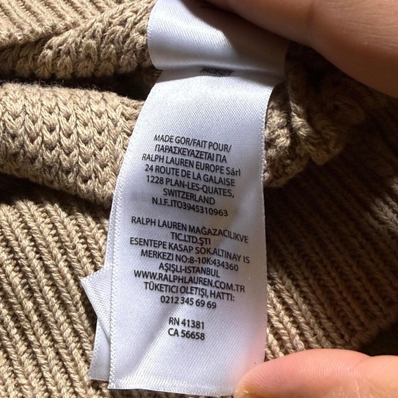 NWT Polo Ralph Lauren Men's Cotton Knit Crewneck Sweater  Light Brown Large - Picture 10 of 13